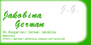 jakobina german business card